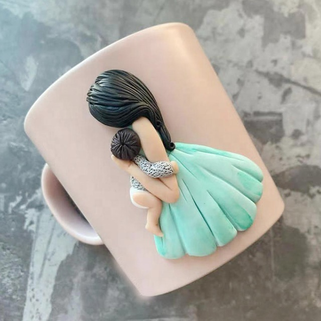 Лидер продаж, украшение для мальчика, 3D полимерная глина, керамическая подарочная чашка для кофе с молоком на День отца